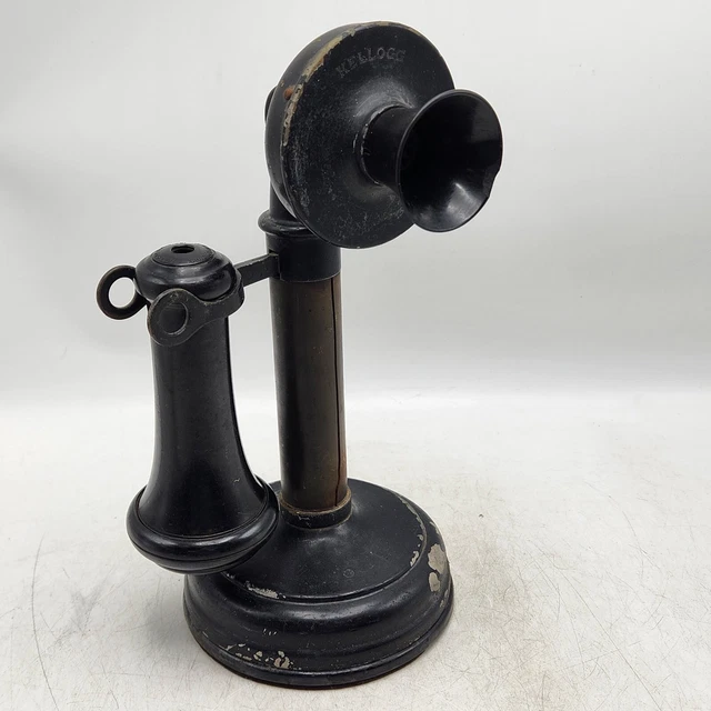 ANTIQUE KELLOGG BAKELITE Candlestick Phone Telephone w/ Receiver £108.