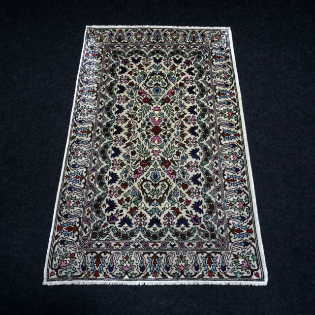 Seidenteppich Berber 116 x 70 cm Seide Orient Teppich Beige Handgeknüpft Carpet