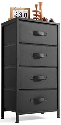 LINSY HOME Dresser for Bedroom Dresser with 4 Drawers, 4-Drawer Dresser Black