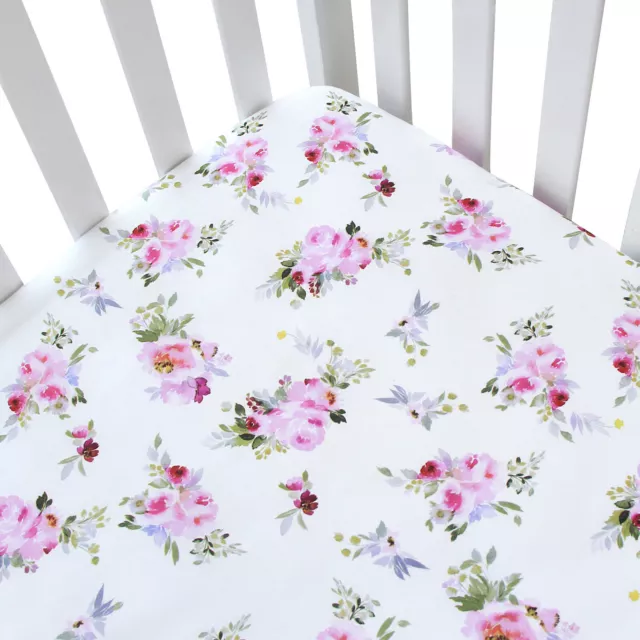 Standard Crib Mattress Sheets for Baby Soft Fitted Crib Sheet Floral 52”x28”