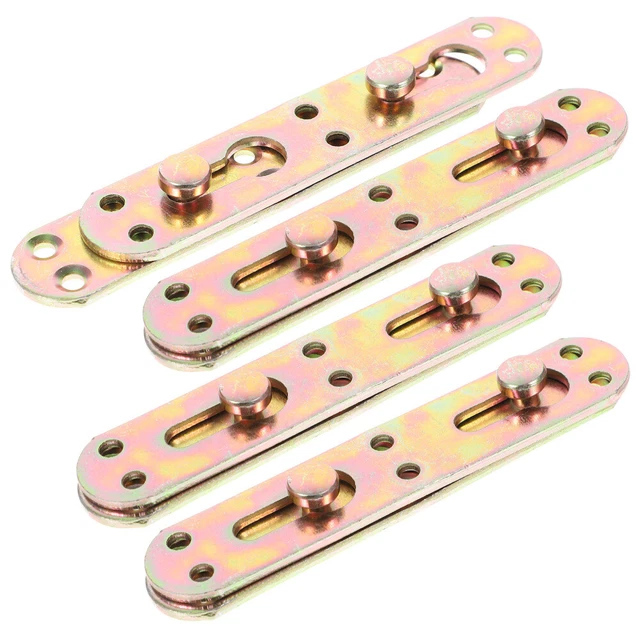 4 piezas bisagras de cama cabecera de hierro de la cama barandilla dorada