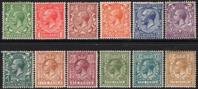 GB: 1924 Block Cypher Set of 12 Sg 418-429 Lightly Mounted Mint Cat £110 (71907)