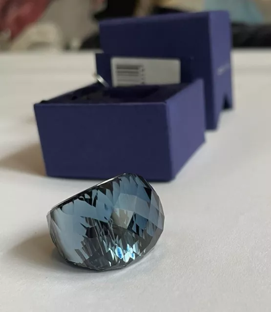 Swarovski Crystal Nirvana Ring 5474371 size 52, blue & silver Colour