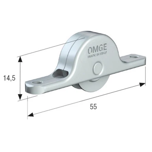 2 Carrelli A 4 Ruote Per Porte Scorrevoli In Acciaio - Portata 380 Kg, Diametro 55 Mm, Articolo 253