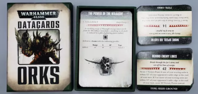 Warhammer 40K Orks Ork Data Cards 7th Edition