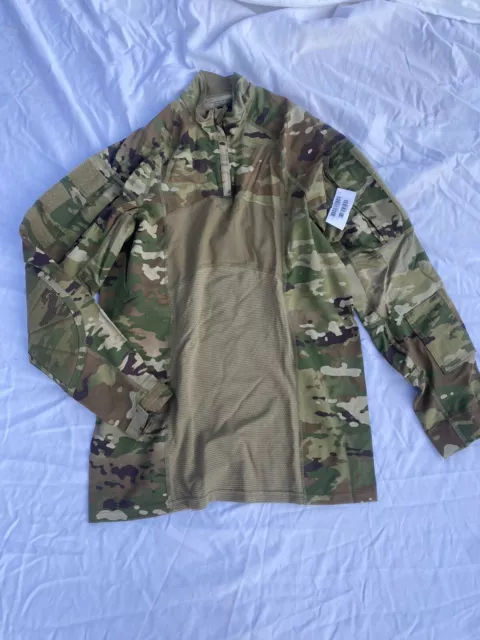 1/4 Zip US Army Combat Shirt Flame Resistant Sz LARGE 8415-01-642-0083 Multicam