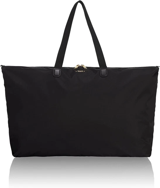 TUMI Voyageur Just In Case Tote Bag Lightweight Packable Foldable Black & Gold