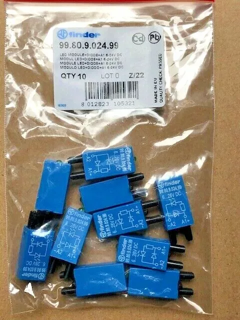 10 Piece 99.80.9.024.99 Finder Relay : 99 Series Schnittstellen-Relaismodul 24V