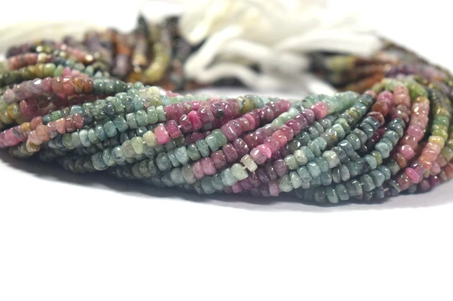 Perles en pierres précieuses naturelles, 2 x 3 mm, 2 x 4 mm