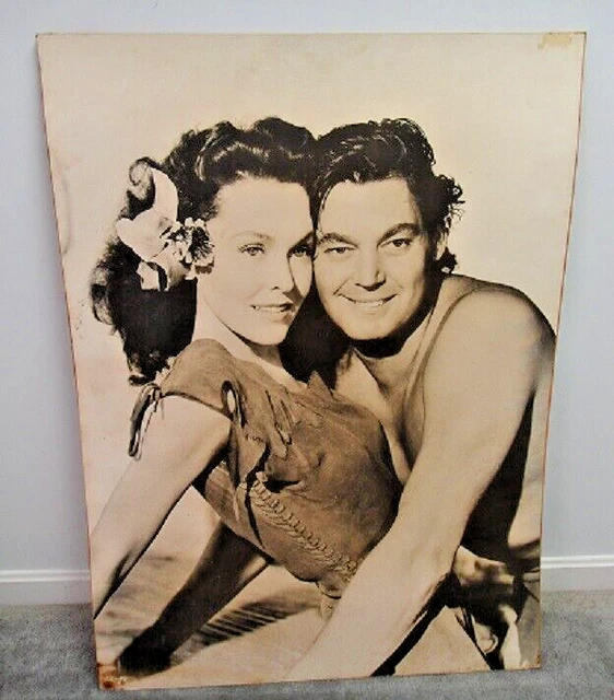 TARZAN, Johnny Weissmuller with Maureen O'Sullivan Movie promotion studio proof