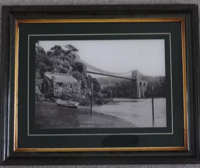Framed large Print of The Menai Suspension Bridge, Wales by FRANIS FRITH