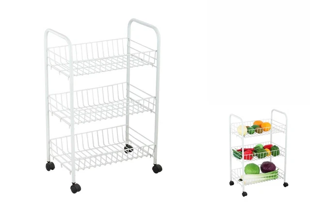 Carro de verduras Confortime metal blanco 40 X 26 X 62 cm