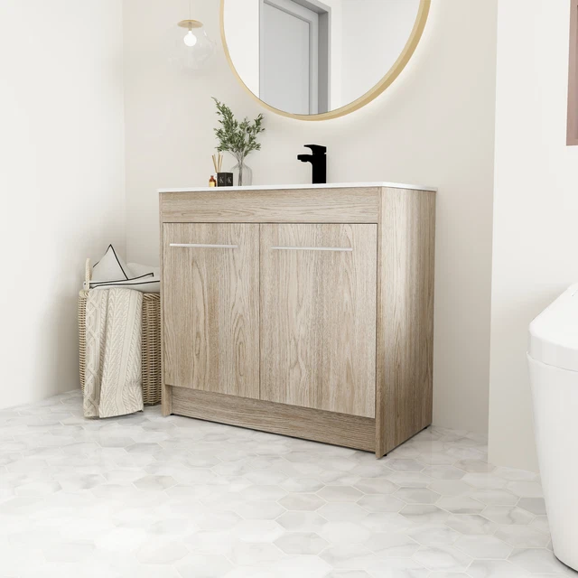 MODERN 36 INCH Plywood Freestanding Bathroom Vanity With Sink Basin