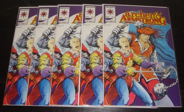Lot of FIVE Copies Archer & Armstrong 8 Eternal Warrior 8 Valiant Comics 1993