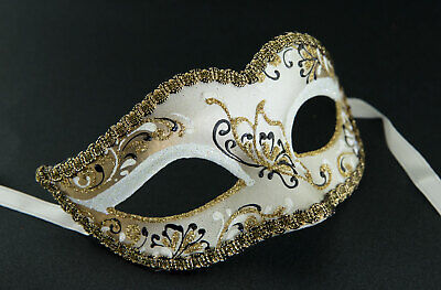 Mask from Venice Colombine White Golden for Child Or Small Face 1133 V18 2