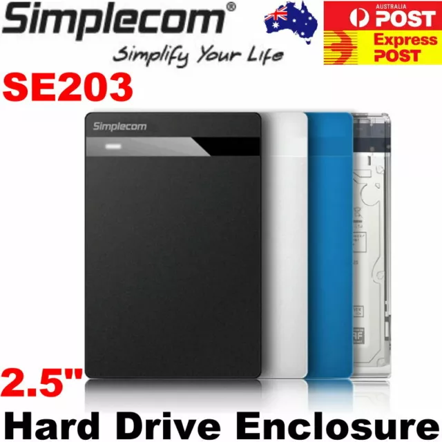 Simplecom SE203 2.5" SATA HDD SSD to USB 3.0 Hard Drive Tool Free Enclosure