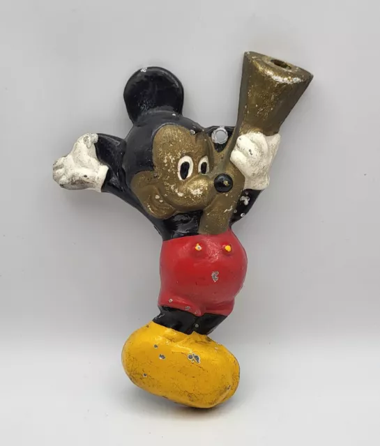 Vintage 1960er SELTENE Mickey Maus Gusseisen Wandleuchte Leuchte 7 Zoll x 4,5 Zoll