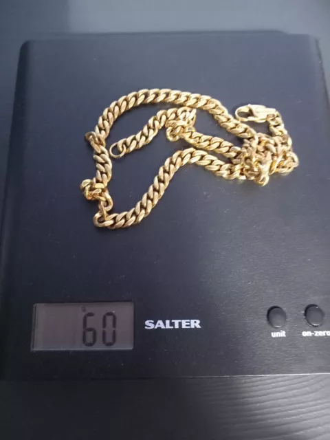 Men's Chunky Gold Colour Stainless Steel Curb Chain 22 Inch Length 60G Weight