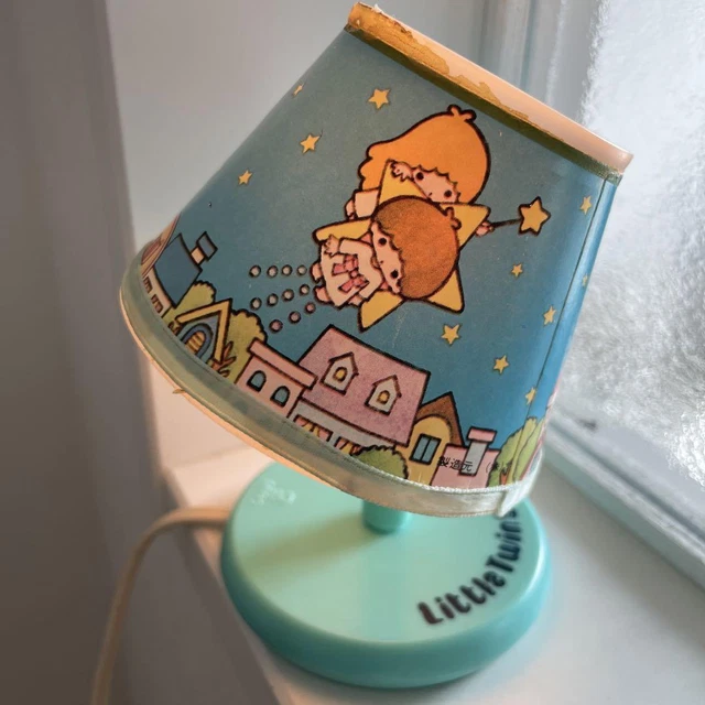 USED Sanrio Little Twin Stars Kiki & Rara Vintage Stand Light Desk Lamp 1976
