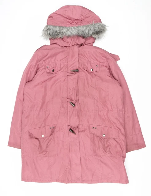 Cappotto parka da donna rosa Preworn taglia 18 cerniera