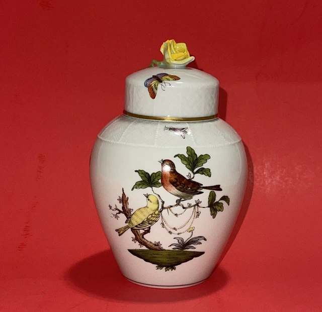Herend Rothschild Ginger Jar with Lid - 6450/RO - covered urn vase