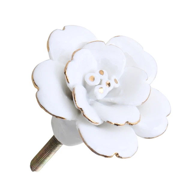 ceramic door knobs 1 bouton de porte en céramique à motifs floraux Armoire à