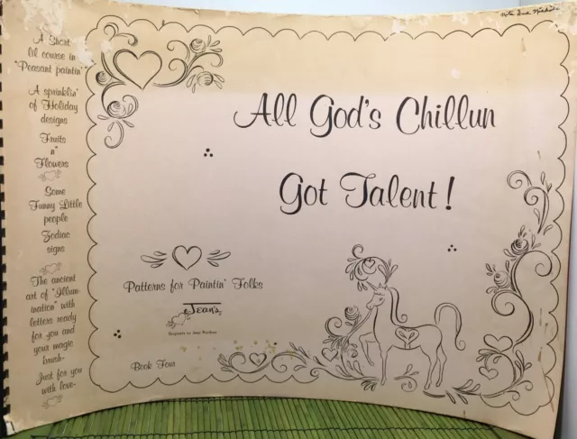 Libro de patrones de pintura de gran tamaño Jean Wortham All Gods Chillun Got Talent Book 4