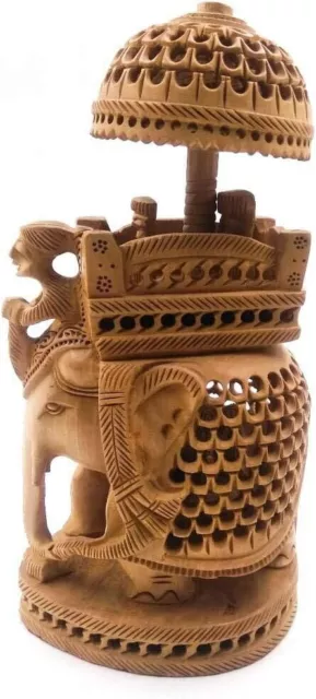Estatua/obra de exhibición hecha a mano de elefante Ambari tallada en... 2