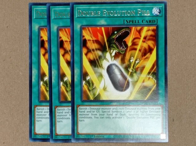 YGO Card - 3 x Double Evolution Pill - Rare - WISU-EN053 - 1st - NM