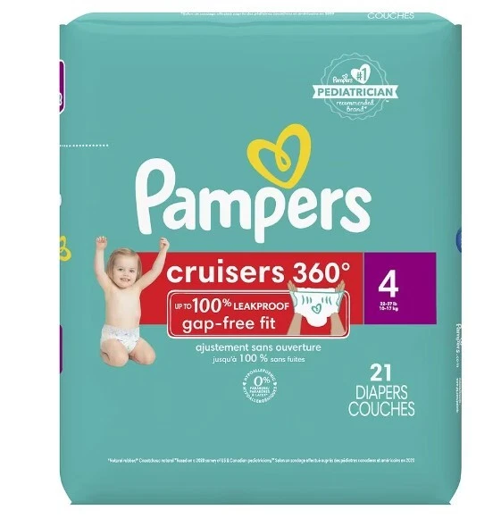 Pampers Cruisers 360 Fit Diapers, Active Comfort Size 4 (42Ct)