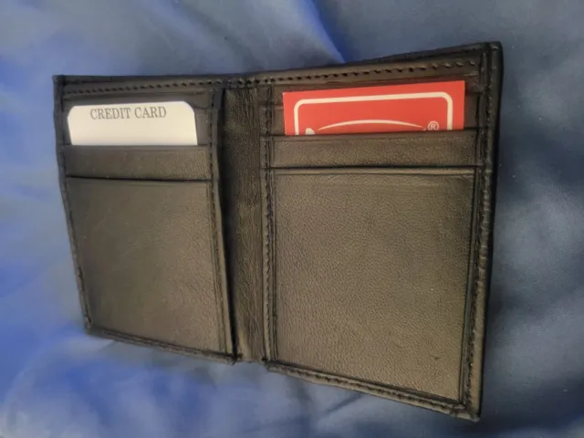 RFID  Slim Front Pocket Wallet Genuine Leather Bifold ID/Credit Card Holder