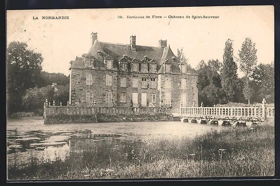 cpa 61 flers l etang du chateau barques