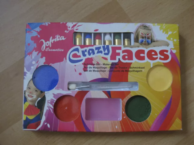 IALX Schminkset Crazy Faces Jofrika Schminke Make-up Kindergeburtstag Set Farben