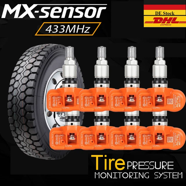 8 x Original Autel MX 433 MHz TPMS RDKS RDK Reifendruck Sensor Programmier Alarm