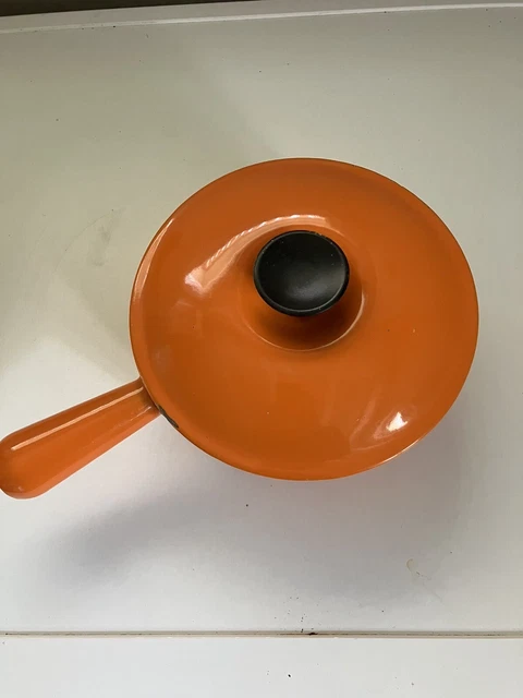 Poêlon En Fonte Le Creuset Orange 18 Cm Vintage 70's - Avec Couvercle, Super état !