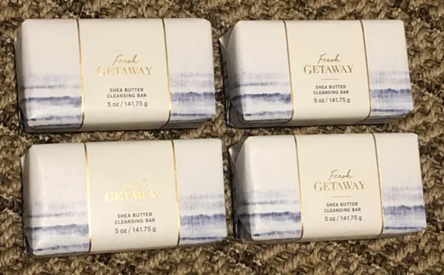 Lotto X 4 ~ Bath & Body Works Fresco Fuga Karité Burro Detergente Saponetta