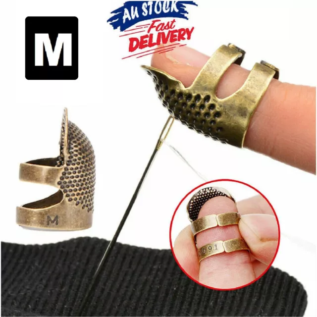 Sewing Thimble Finger Protector Adjustable Finger Metal Shield Pin Needles Tool