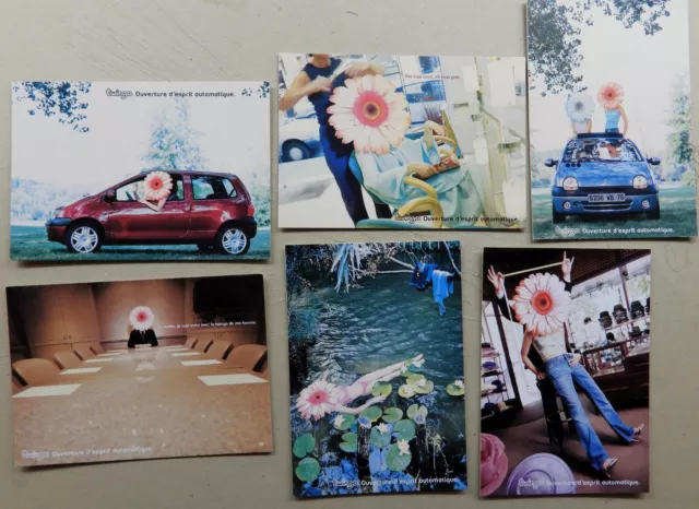 lot 6  cartes postales  pub auto voiture Renault Twingo