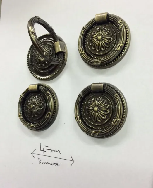 4x Drawer Handles,Victorian Georgian Bronze/Vintage Type Large Knobs ,47mm Metal