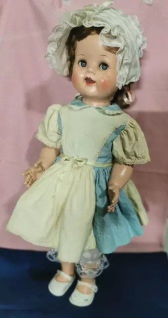 22" SAUCY WALKER 1950s Vintage Ideal Doll Auburn Hair Blue Flirty Eyes *Mute*