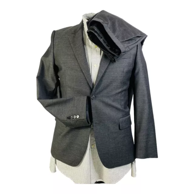 NWOT Givenchy Paris Black & Grey Puppytooth 2 Btn/Vent Full Suit 48EU 38US 30X30