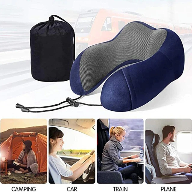 Travel Pillow Memory Foam Neck Pillow for Flight Sleeping Head Neck Support