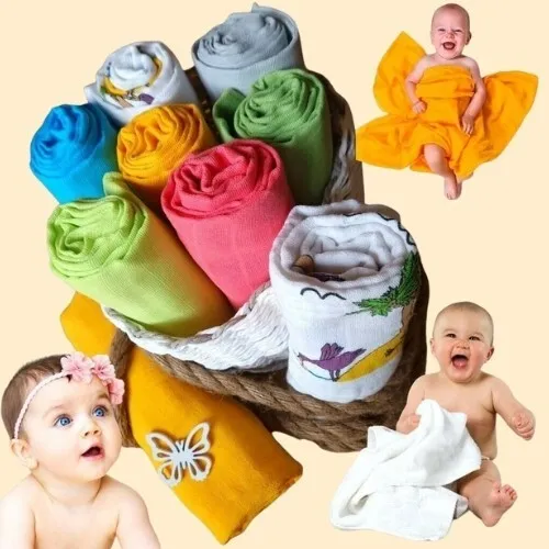 Soft Mullwindeln Baby Spucktücher | Baumwolle Mulltücher & Stoffwindeln 7er Pack