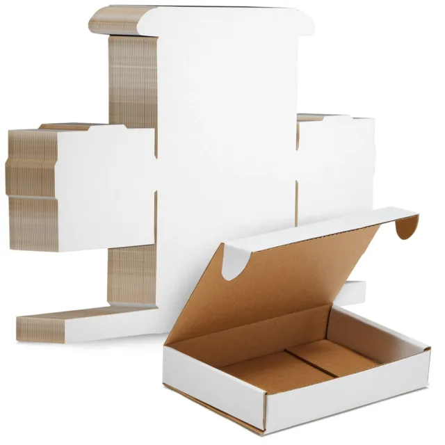 50 Pack White Corrugated Shipping Mailer Small Packaging Packing Boxes 6x4x1”