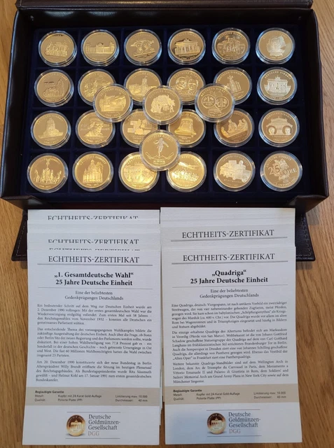 25 Jahre Deutsche Einheit Münze 24 Karat 25 JAHRE DEUTSCHE Einheit - Gedenkprägung - Medaille mit 24-Karat Gold
