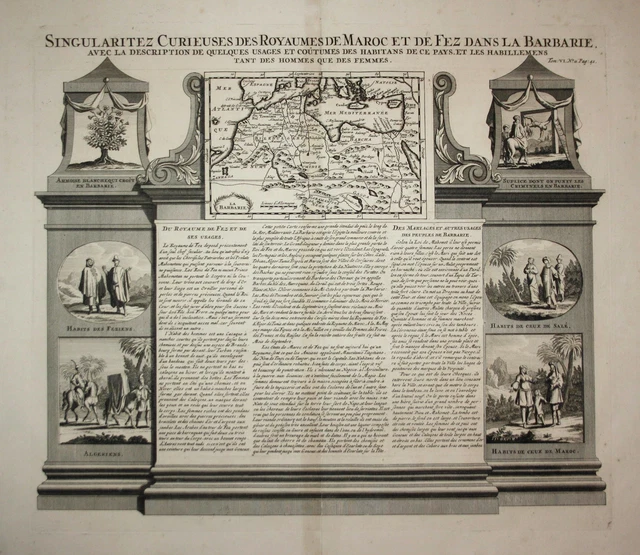 Marocco North Africa Engraving Incisione Chatelain 1720