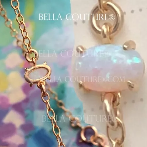 $499 Newbc® Rare Victorian Aaa Opal 18K Yellow Gold Chain Bracelet Charm Pendant