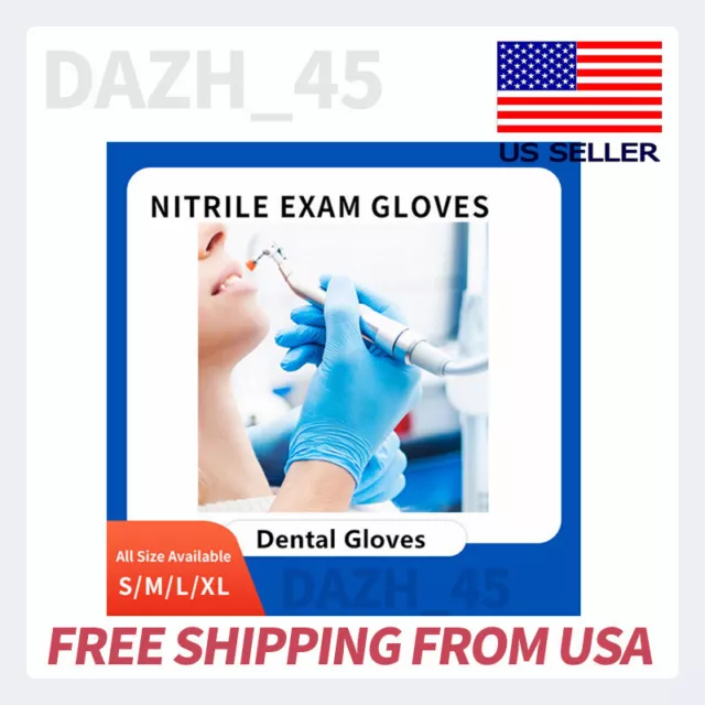 [Case of 1000 Pcs] 4 Mil Blue Disposable Nitrile Exam Gloves for Dental S/M/L/XL