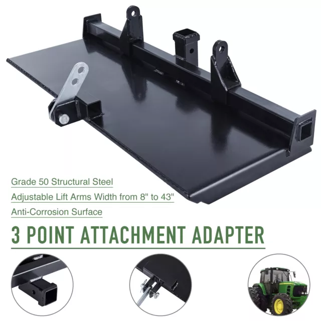PREENEX 3-Point Attachment Adapter Hitch for Skid Steer Tractor Loader Grade 50