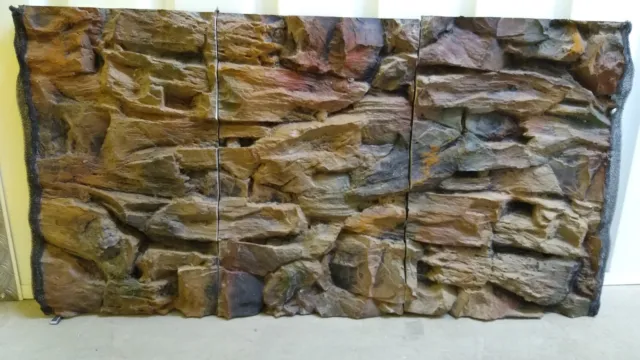 Aquarium 3D  Rock Background Wall For Fish Tank Vivarium  118x62cm in 3 sections